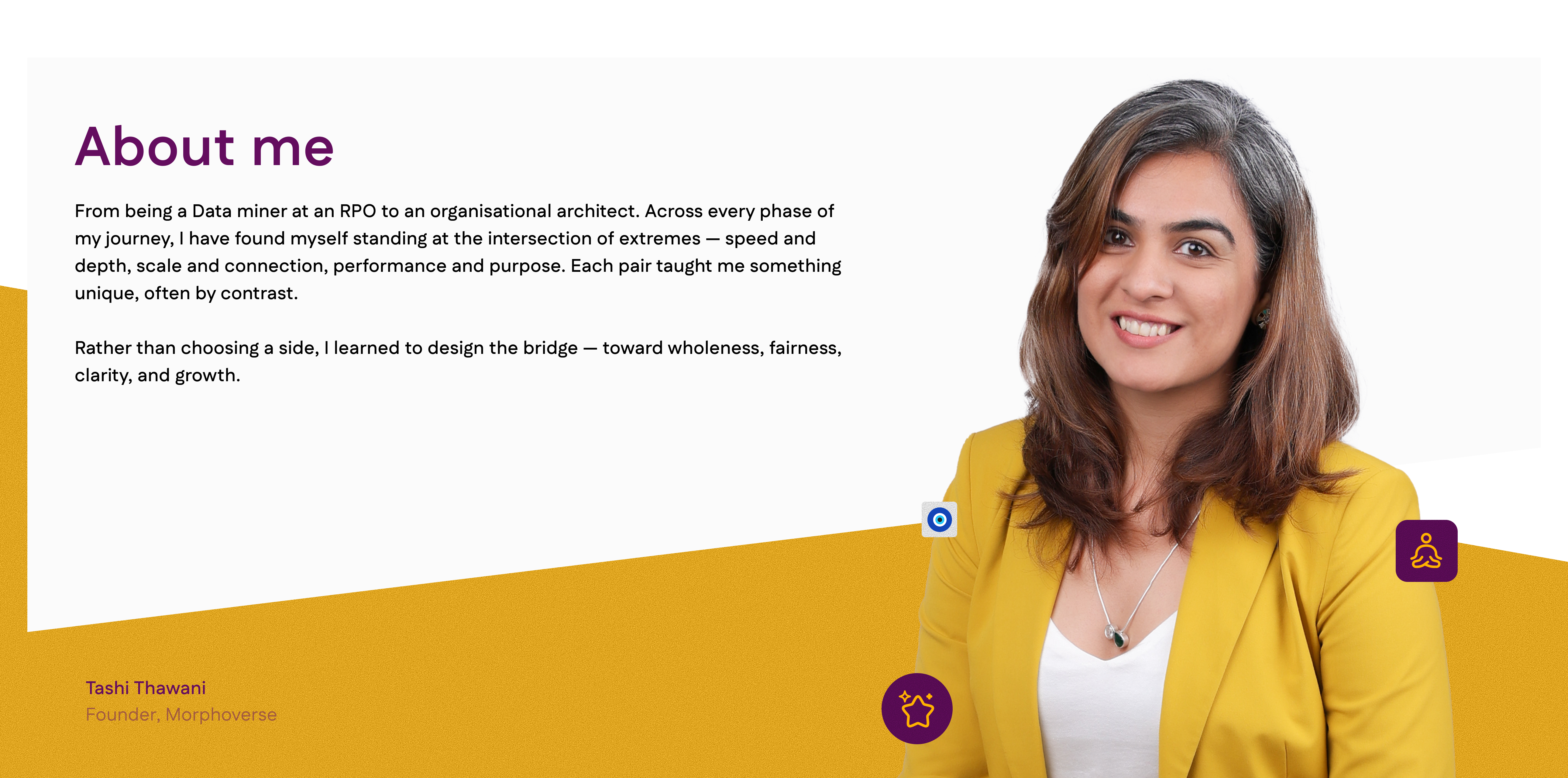 About section with background and profile