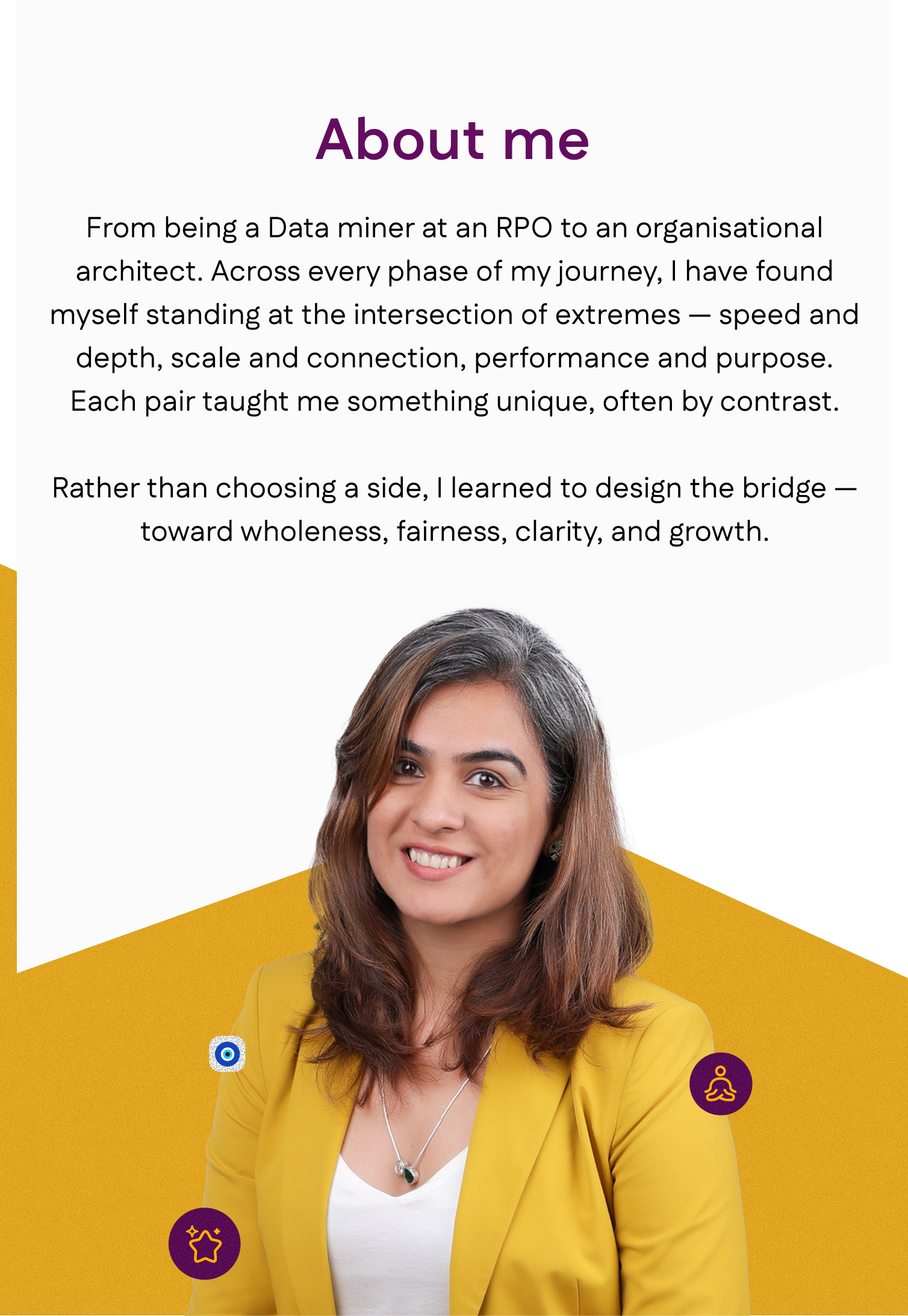 About section with background and profile