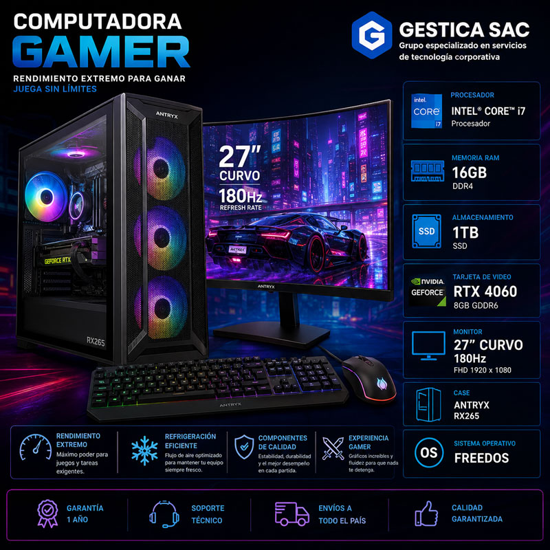Computadora de Escritorio Gamer
