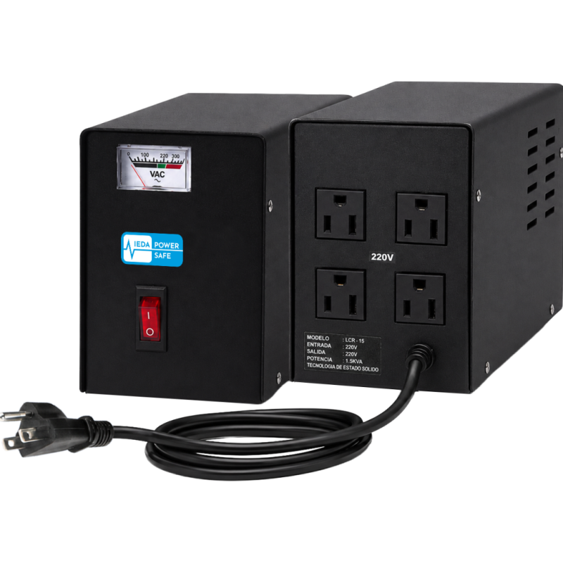 Estabilizador Elise Ieda Poder Safe Solido, 1.5kVA, 220VAC, 4 tomas