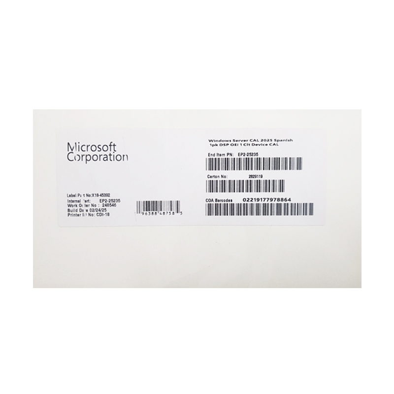 Microsoft Windows Server CAL 2025 5PK Device