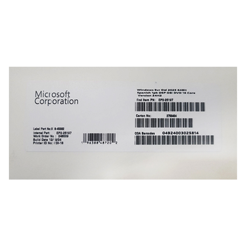 Microsoft Windows Server Standard 2025 64Bit