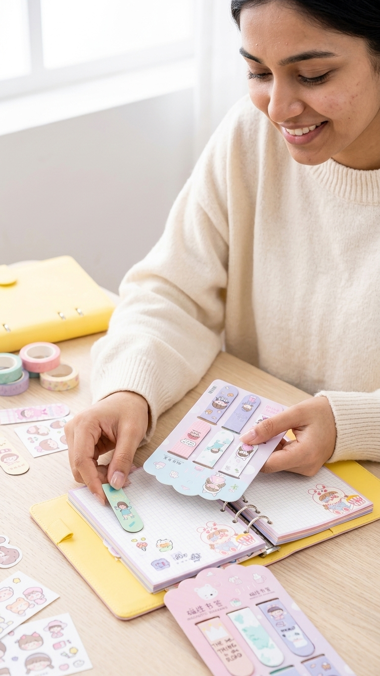 Cute Magnetic Cartoon Bookmarks Set for Kids