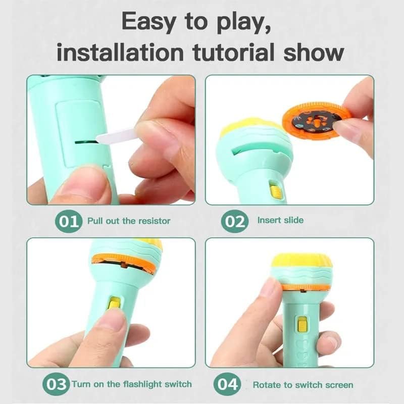 2-in-1 Kids Projection Flashlight - Fun Birthday & Return Gift
