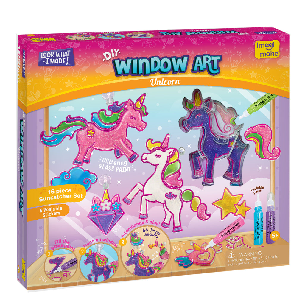 Unicorn Window Art Kit - DIY Glass Painting Birthday Gift