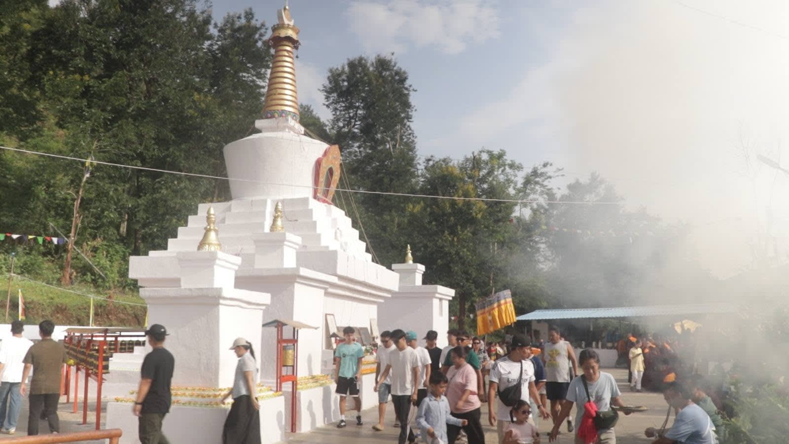 Community ceremony at the Dundul Chorten
