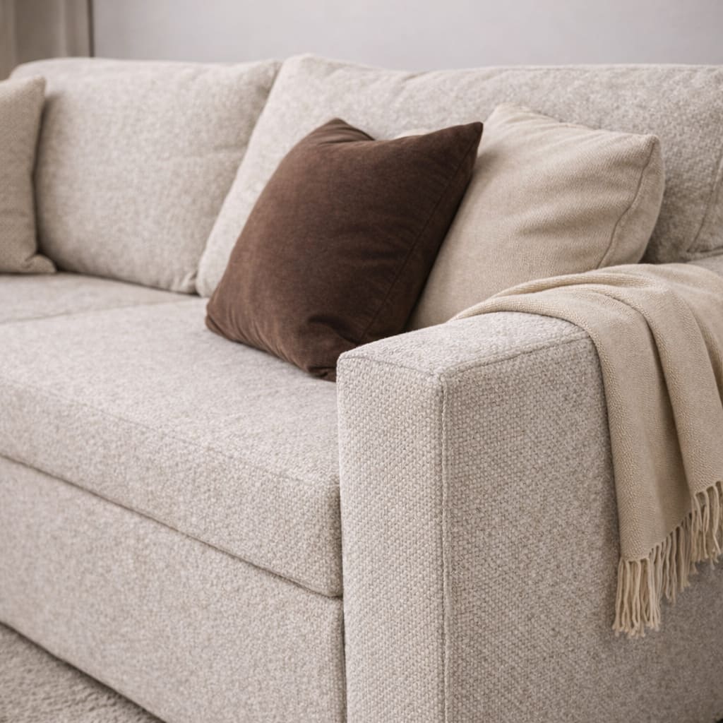 Sillón Chenille Manteca frente
