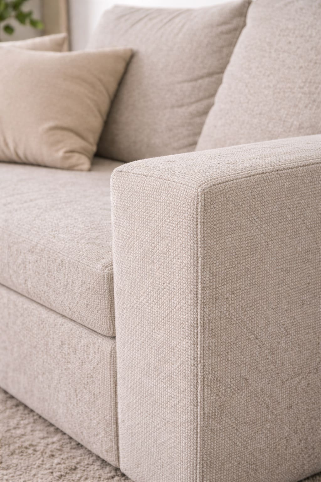 Sillón Chenille Manteca ambiente