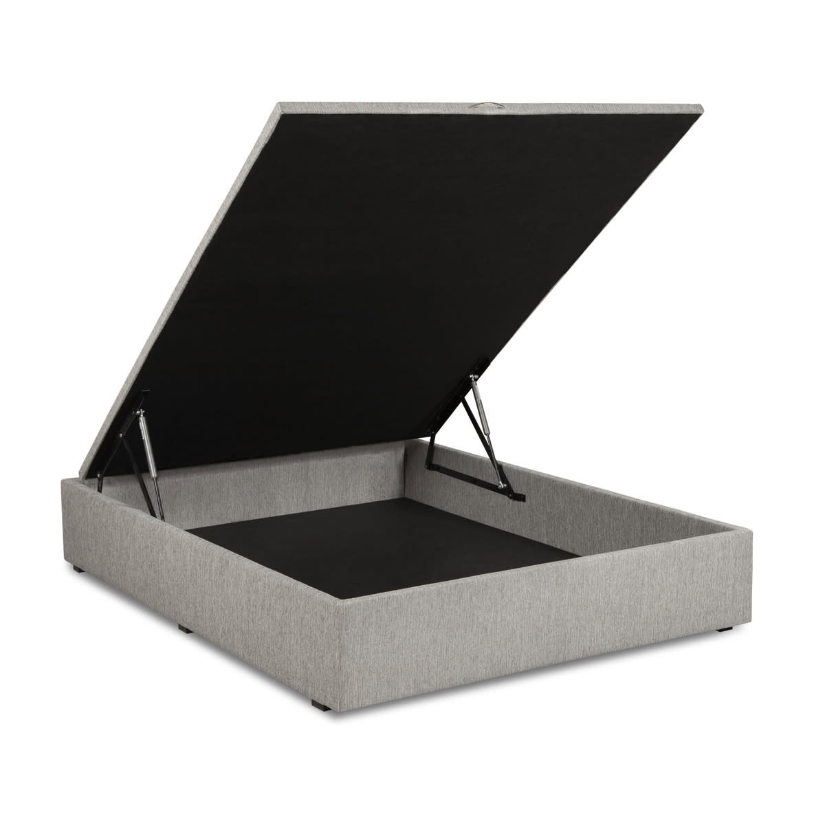 Cama baul chenille 2 plazas gris claro