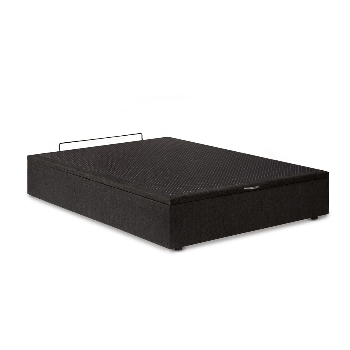 Cama baul chenille 2 plazas gris oscuro cerrada