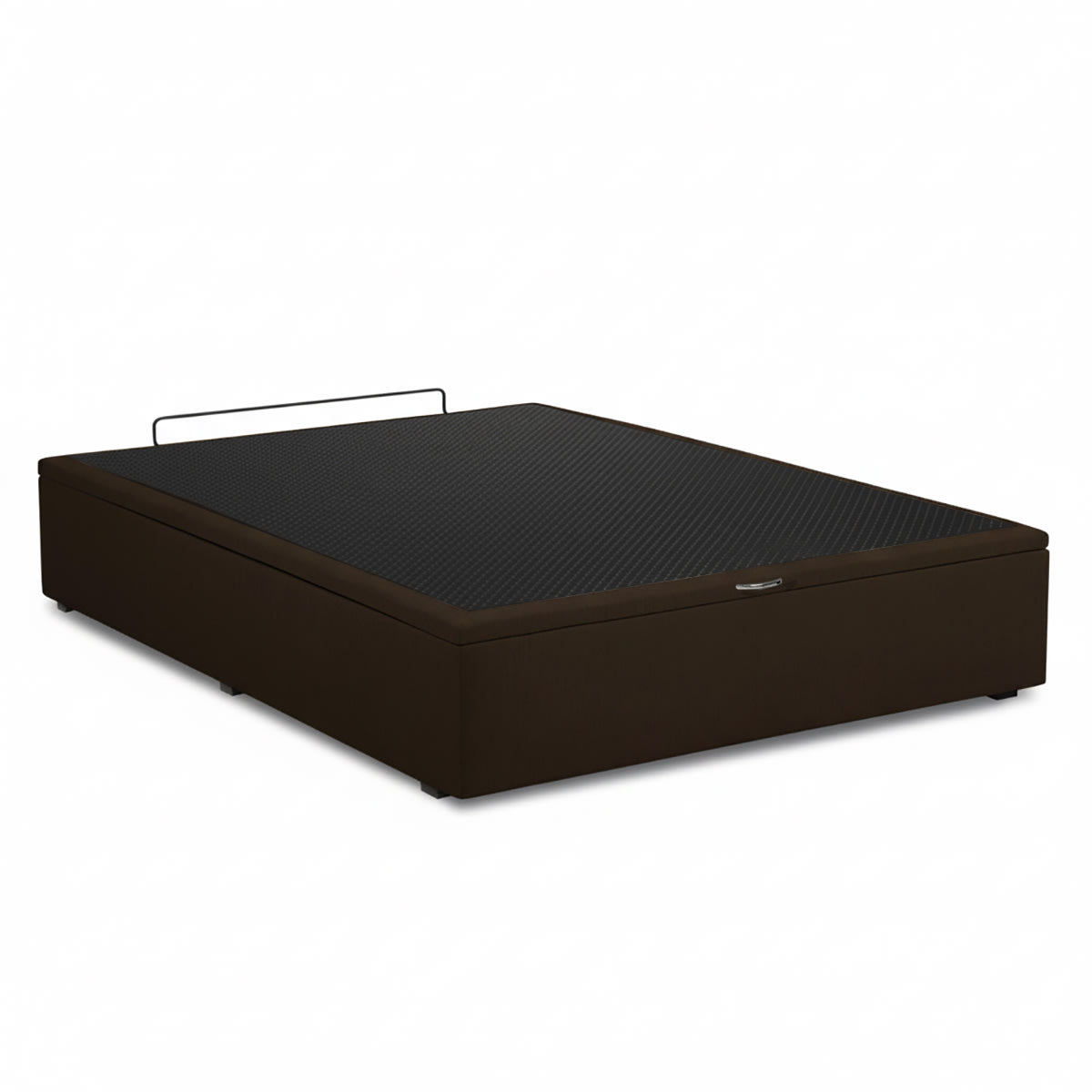 Cama baul chenille 2 plazas marron cerrada