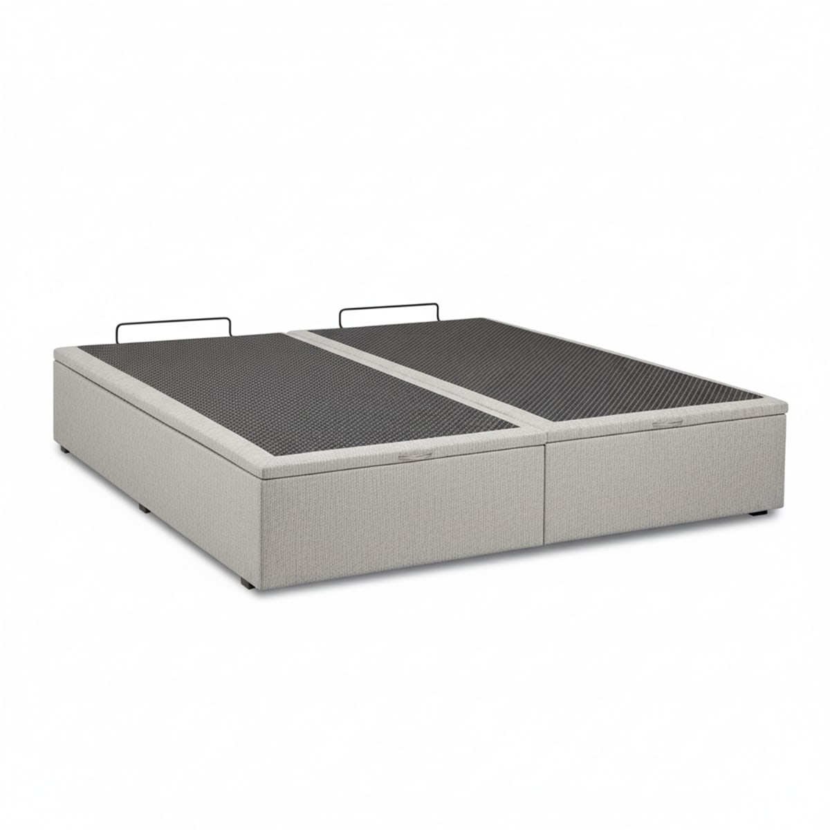 Cama baul chenille H gris claro cerrada