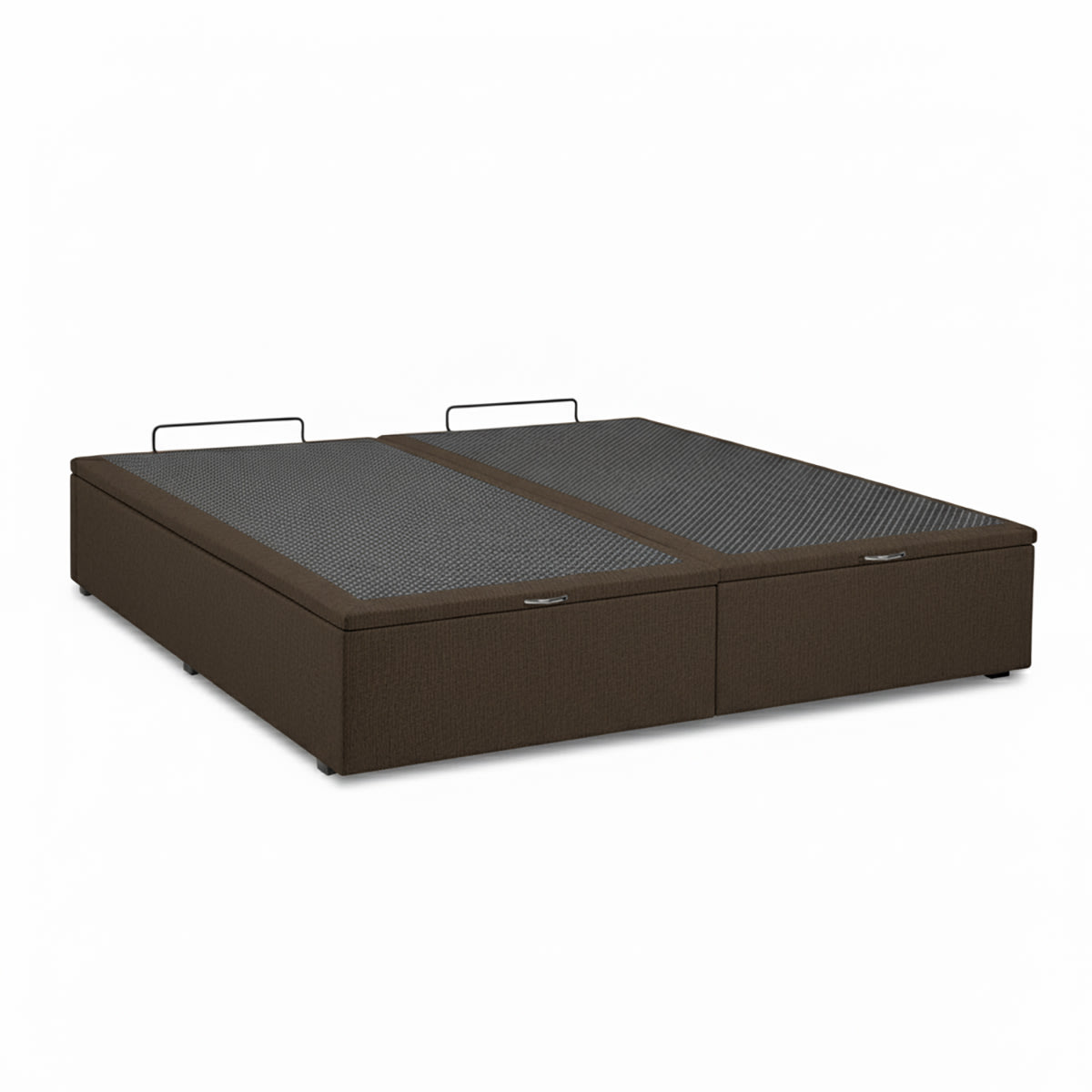 Cama baul chenille H marron cerrada