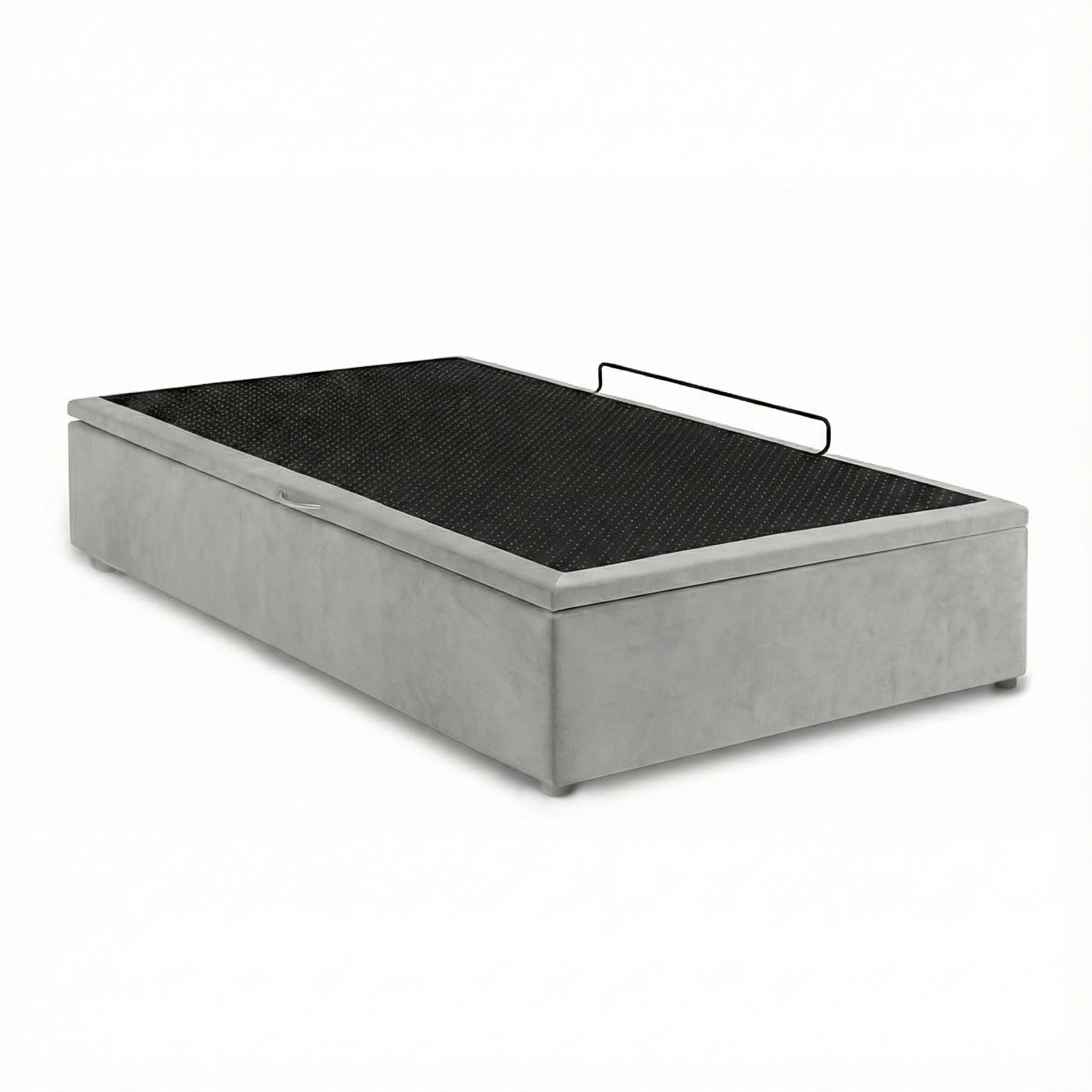 Cama baul premium 1 plaza gris claro cerrada