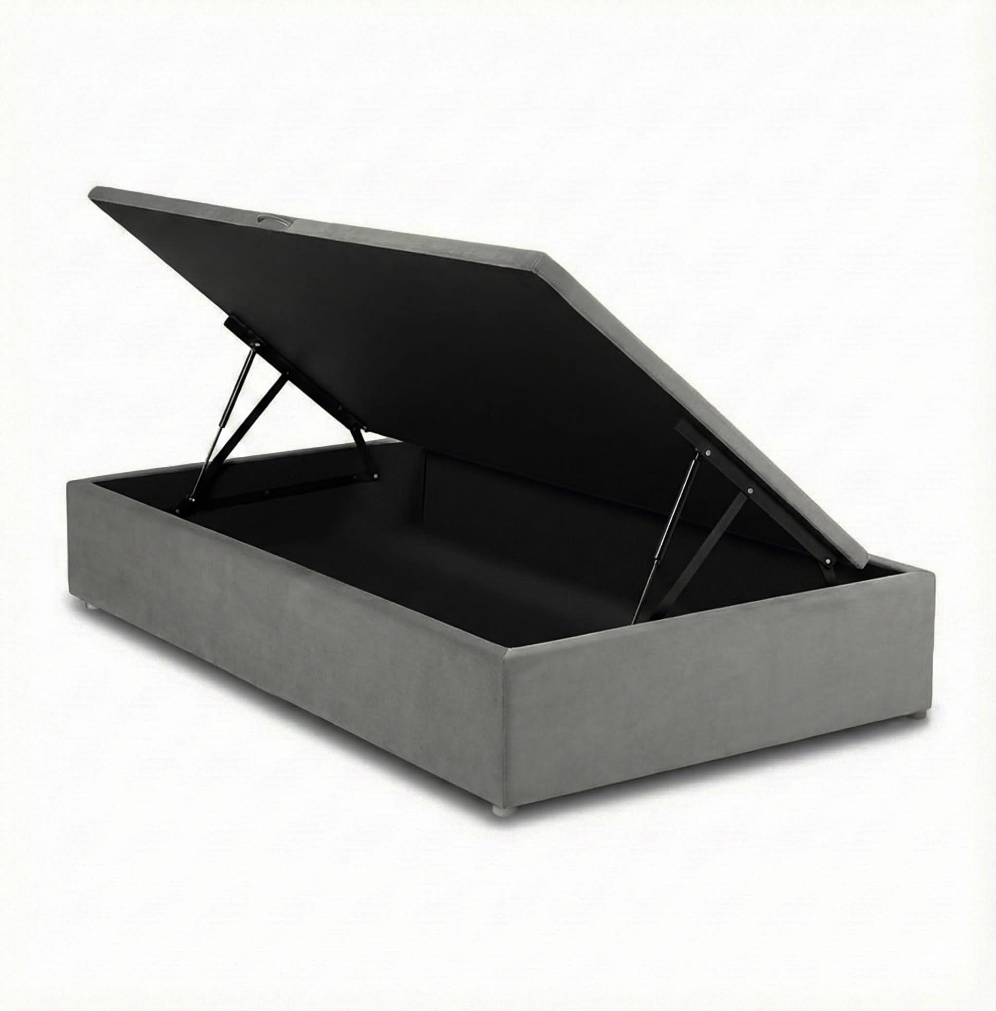 Cama baul premium 1 plaza gris oscuro 