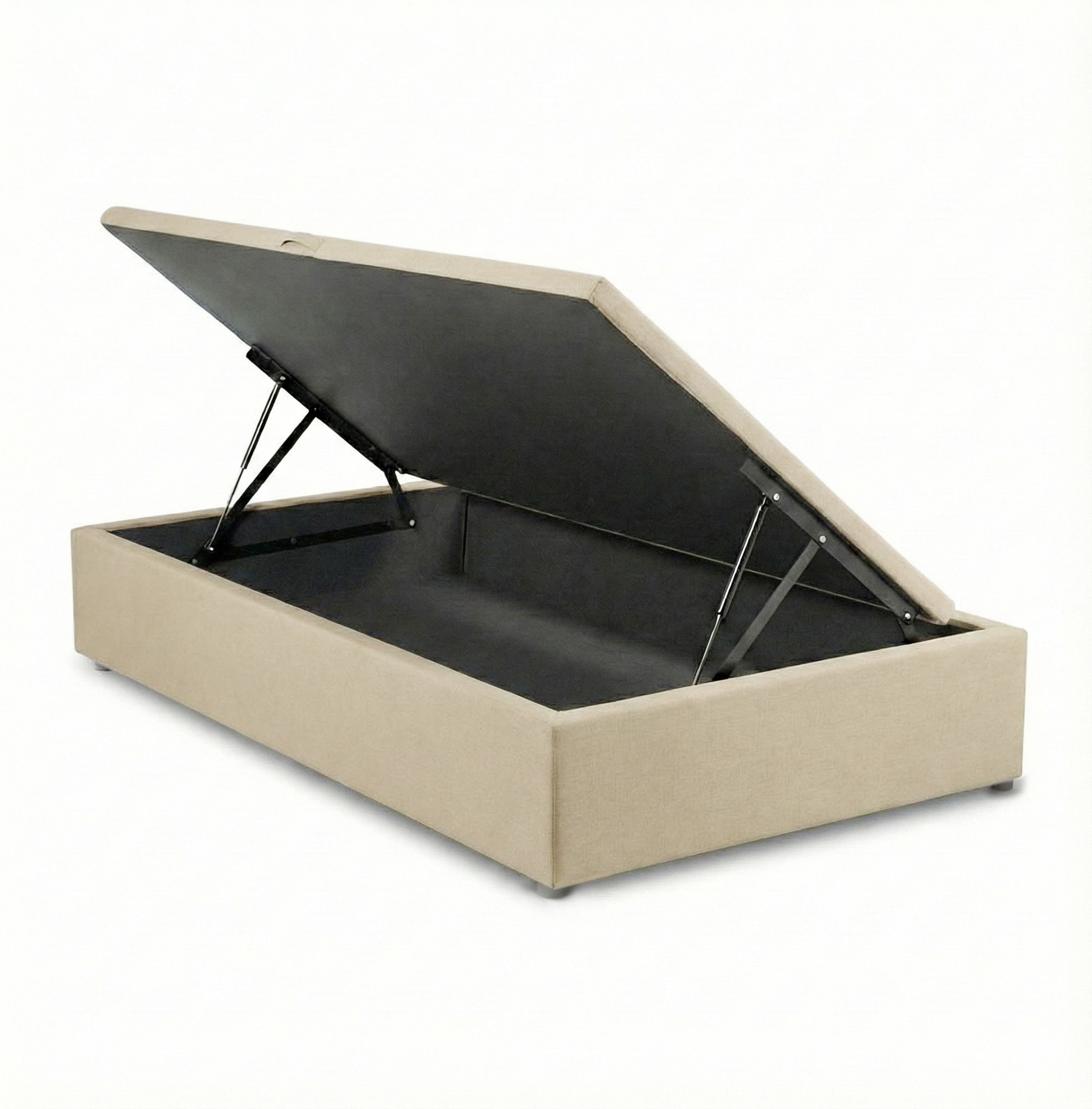 Cama baul premium 1 plaza natural
