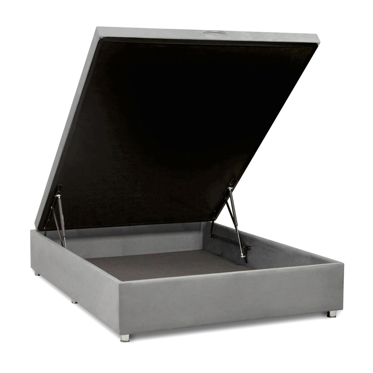Cama baul premium 2 plazas gris claro