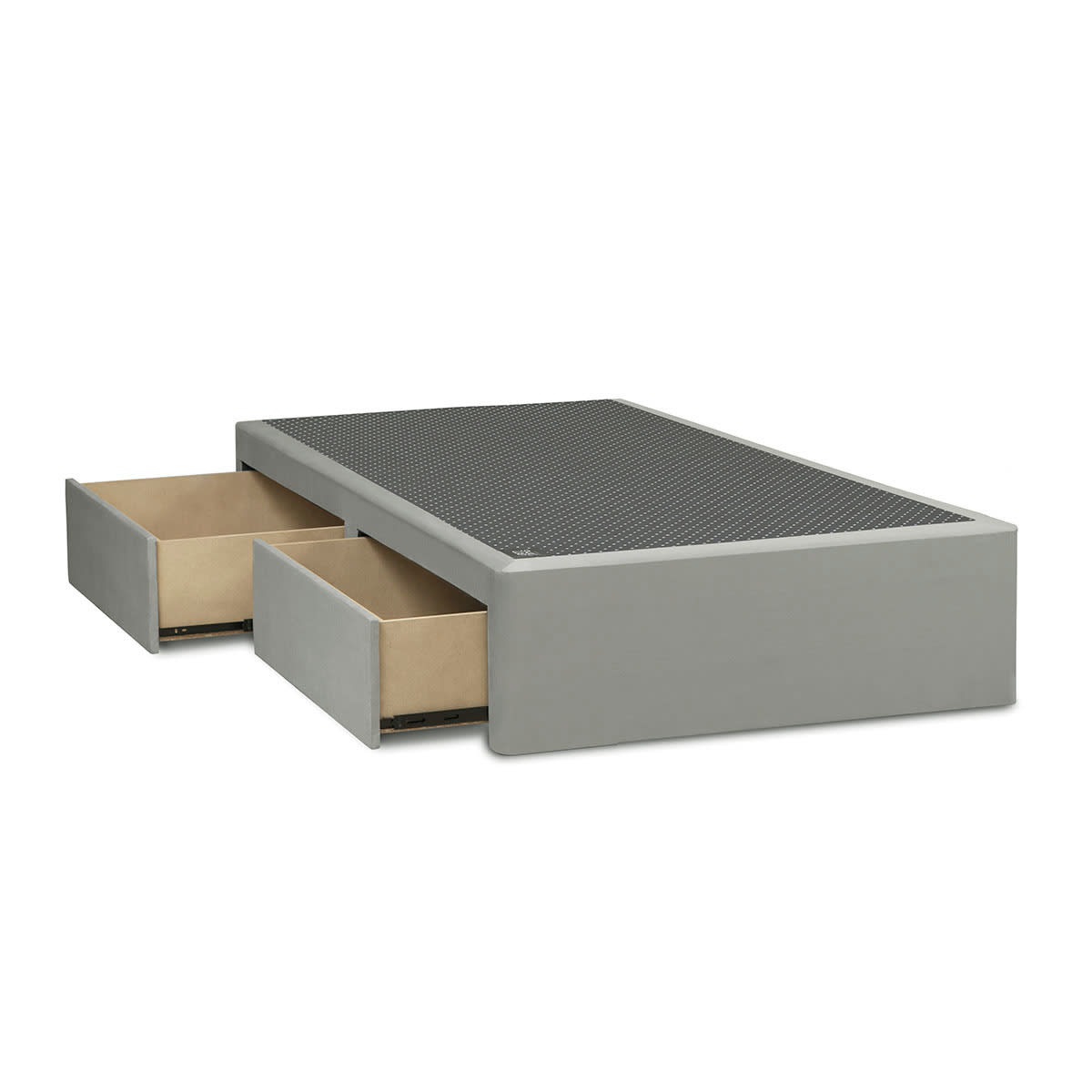 Cama con cajon premium 1 plaza gris claro