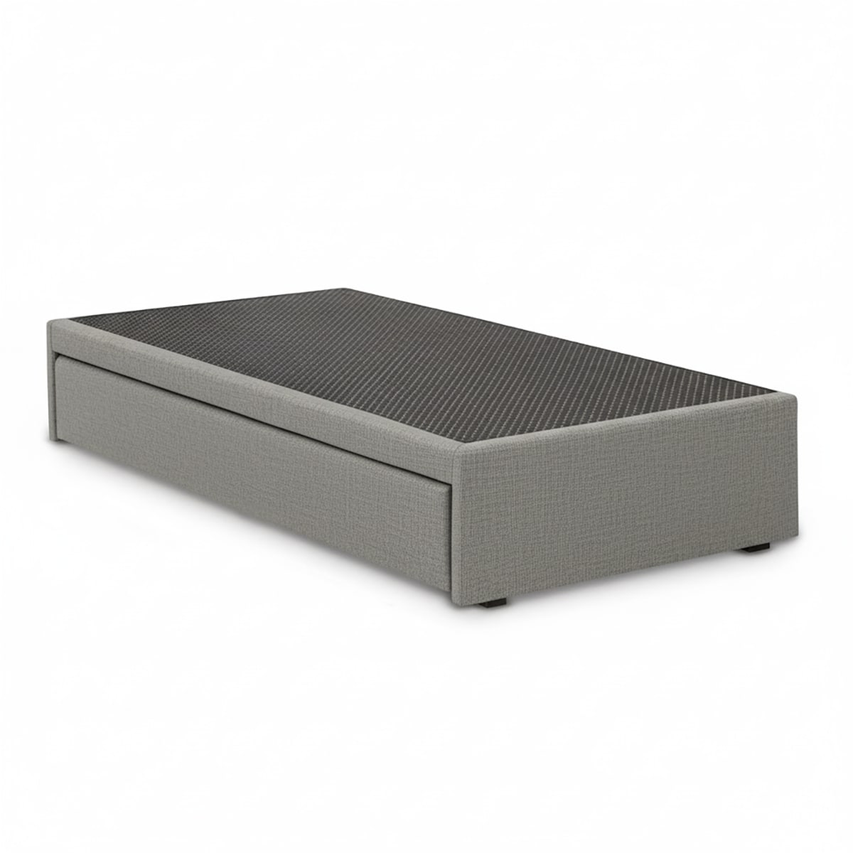 Cama carrito chenille gris claro cerrada