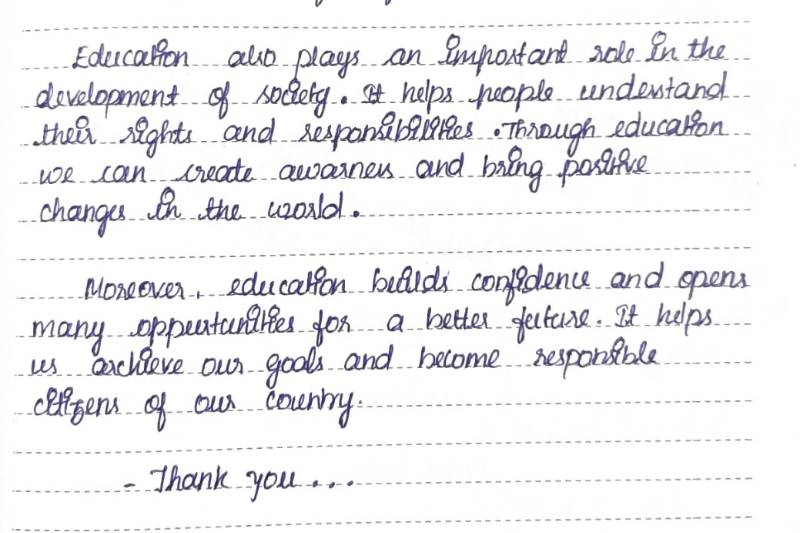 Handwriting Sample