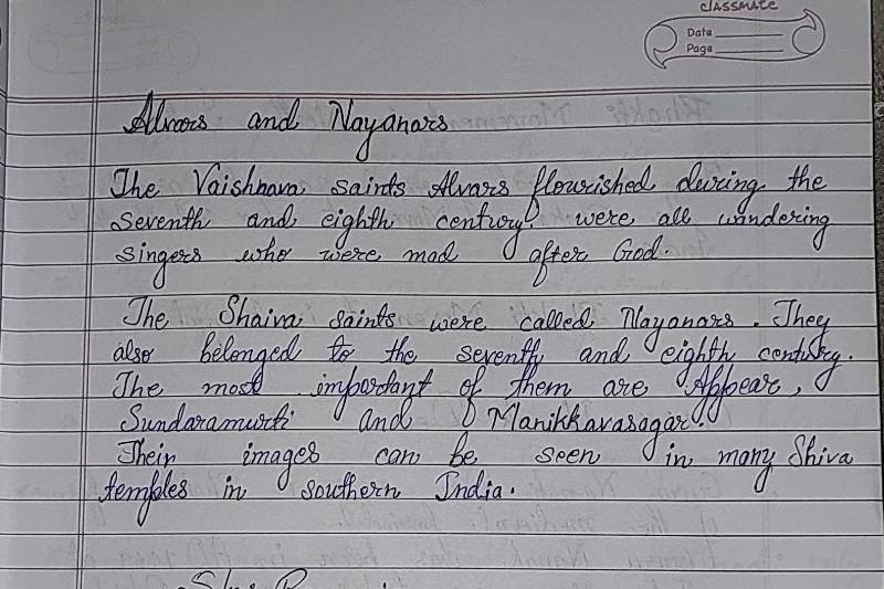 Handwriting Sample