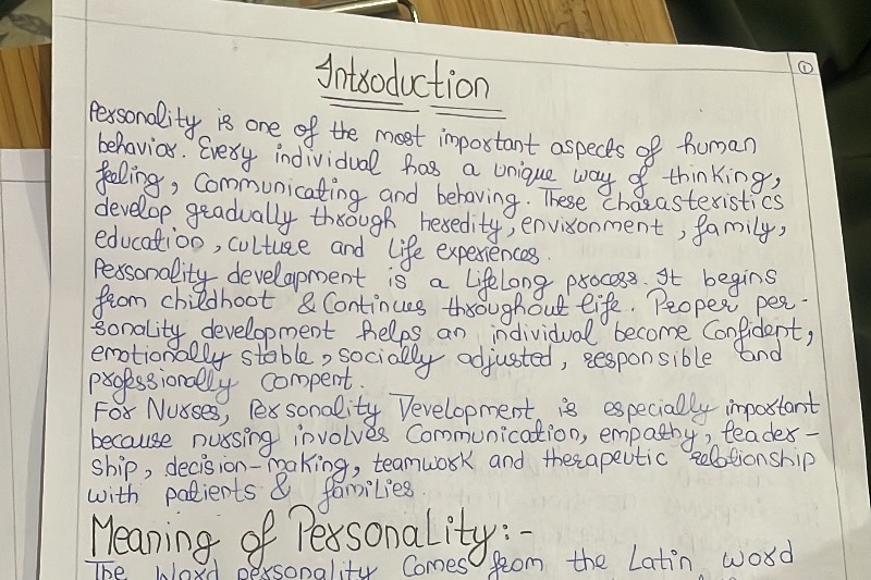 Handwriting Sample