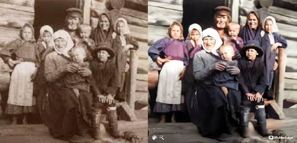 Example of photo restored and colorized with Deoldify software