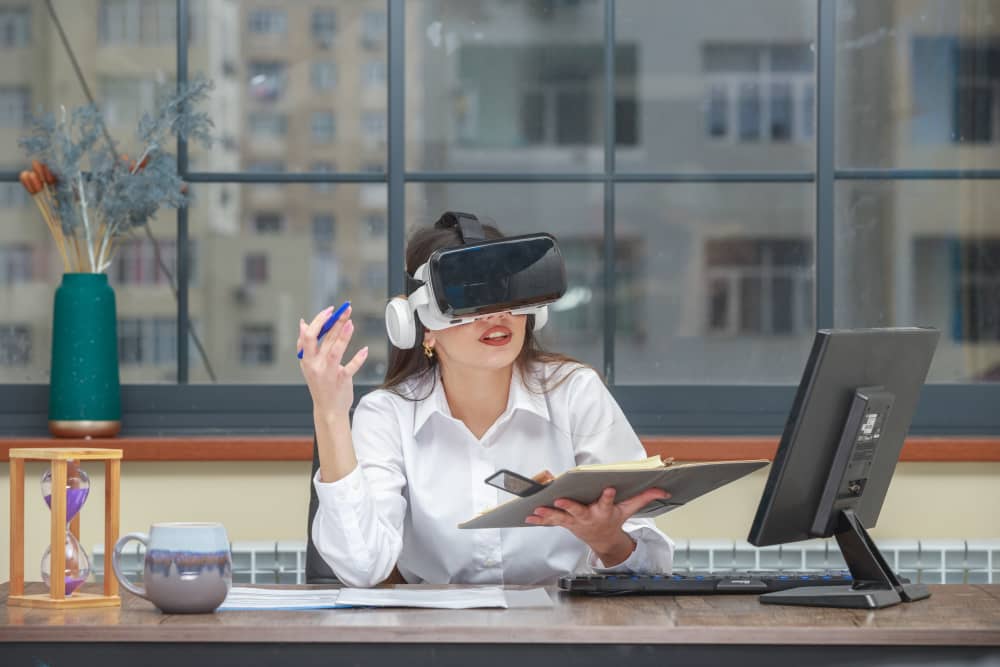 young-girl-wearing-vr-glasses-and-taking-notes
