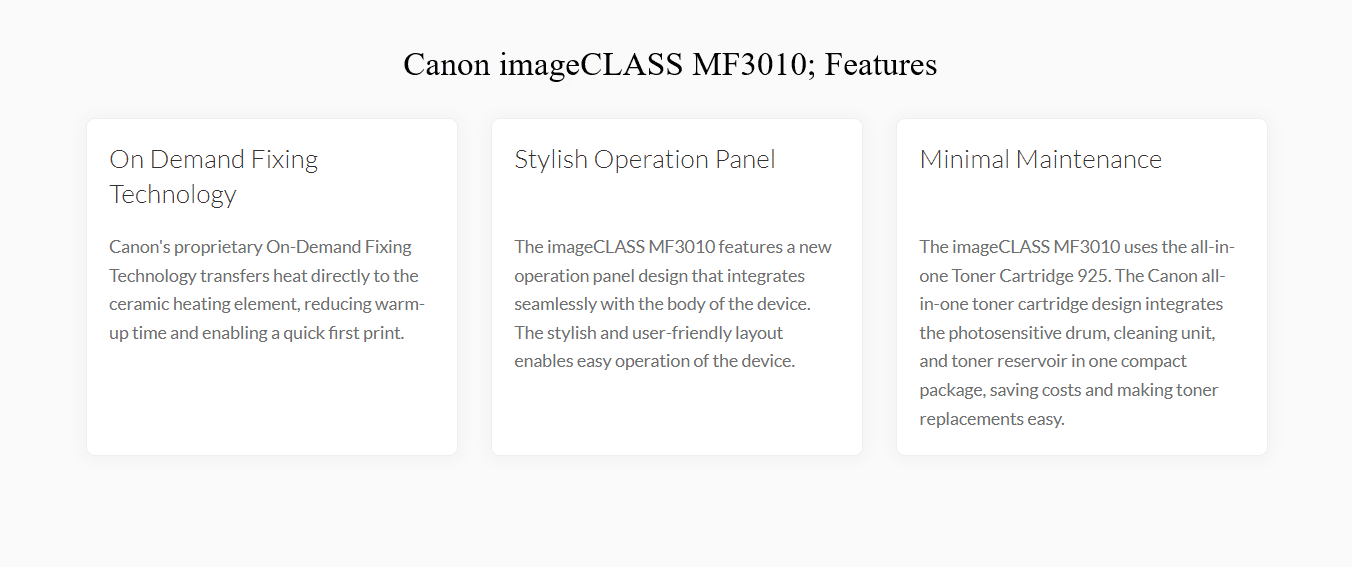 Canon imageCLASS MF3010 Multi-Function Monochrome Laser P... | Spectrumkart