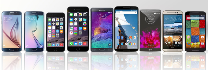 Smartphones alineados
