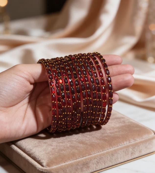 Kacher Churi — Traditional Glass Bangles Set