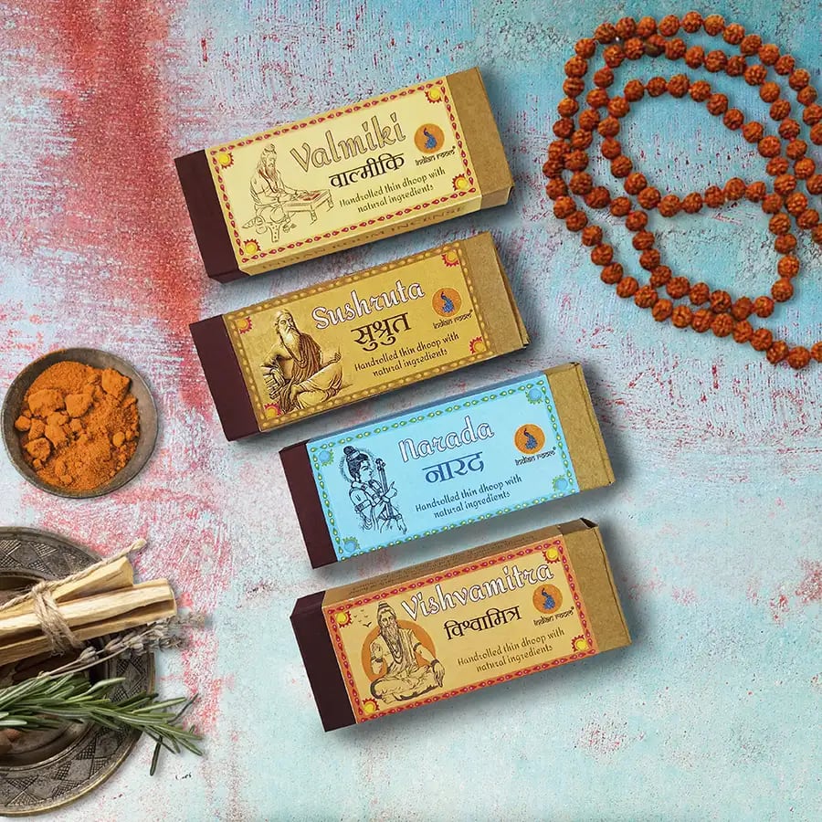 Hand rolled dhoop with natural herbs, resins and flowers