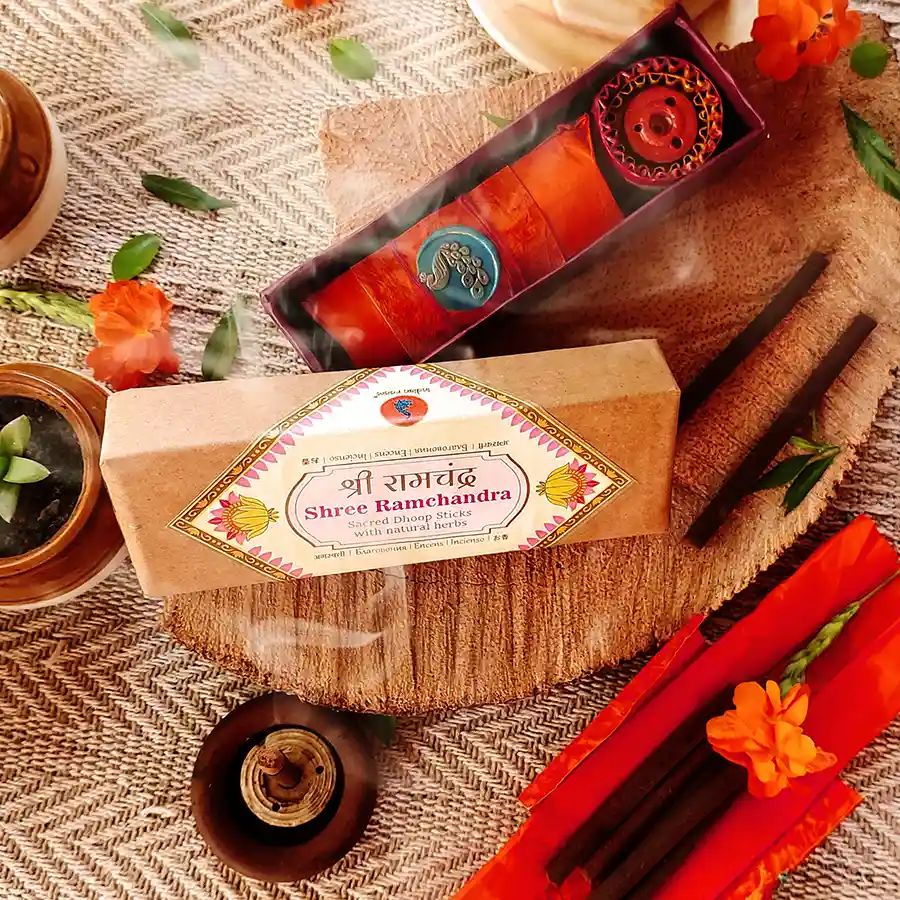 Shree Ramchandra dhoop is made using years-old sandalwood oil, sandalwood bark, and powder. Do not miss this chance to savour the most wonderful sandalwood dhoop stick ever made. Only pure incense can offer such gifts to the world due to its unique connections and traditional hand-made work. Breathe in the warm, powdery, woodsy aroma to begin your day with certainty.