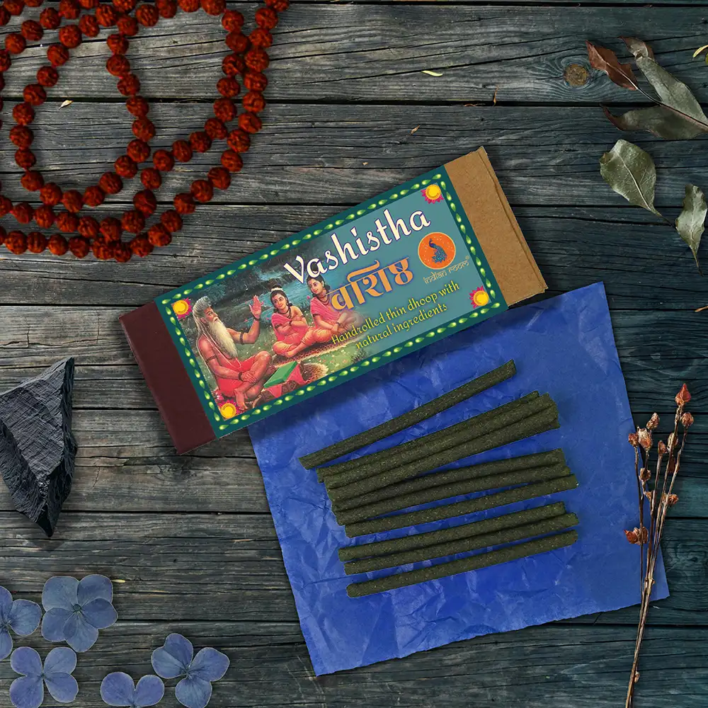 “Vasishtha” Indian Rose, Natural Resins | Hand Rolled Mini Dhoop