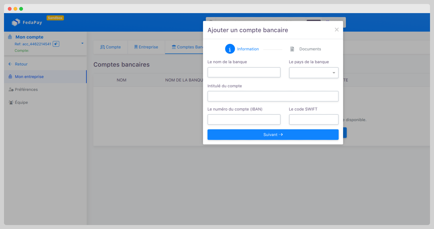 Ajouter un Compte Bancaire