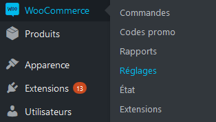 Image montrant les paramètres de votre boutique WooCommerce