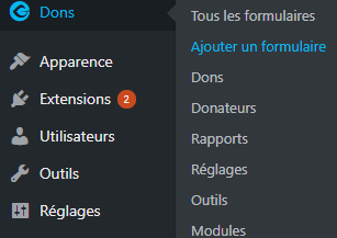 Image montrant l'ajout d'un formulaire