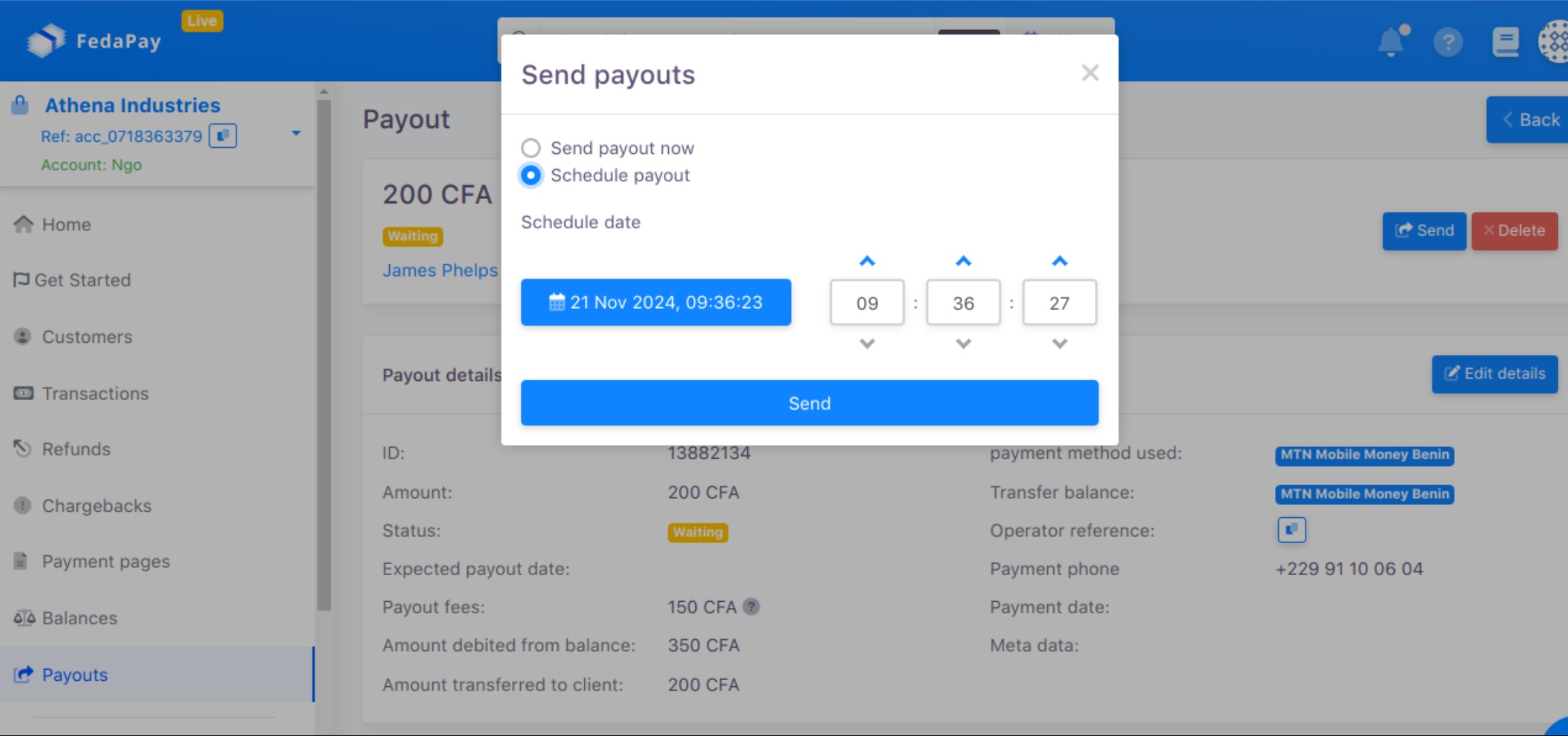 Image: Send Now and Schedule Send options