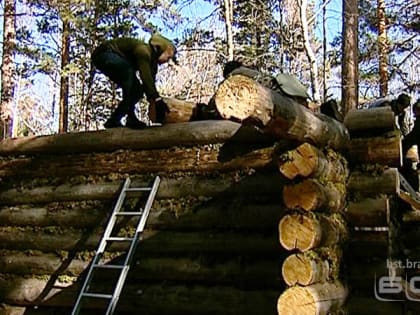 Не острогами едиными. В "Ангарской деревне" строят зимовье охотника