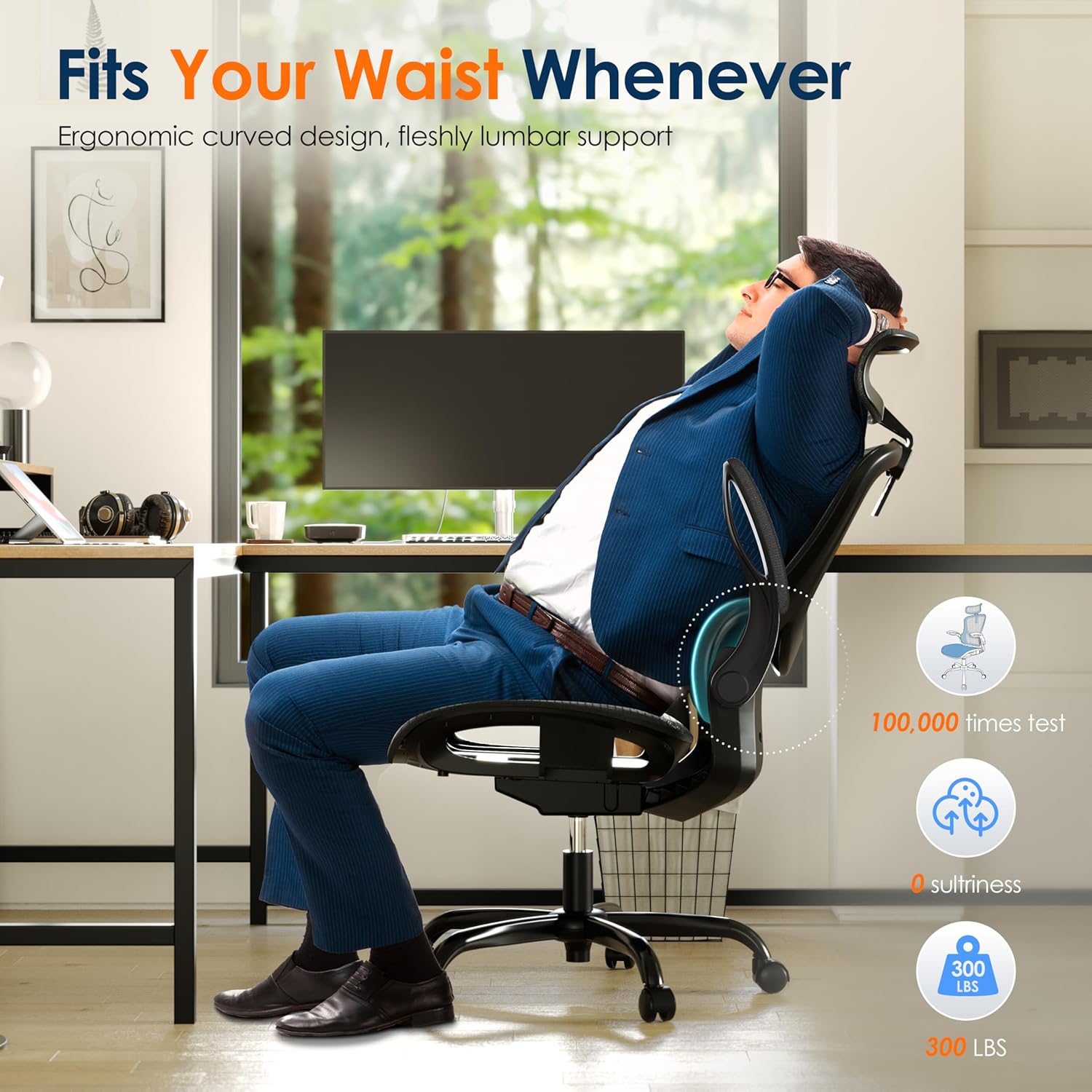 Ergonomic Mesh Office Chair - Front View