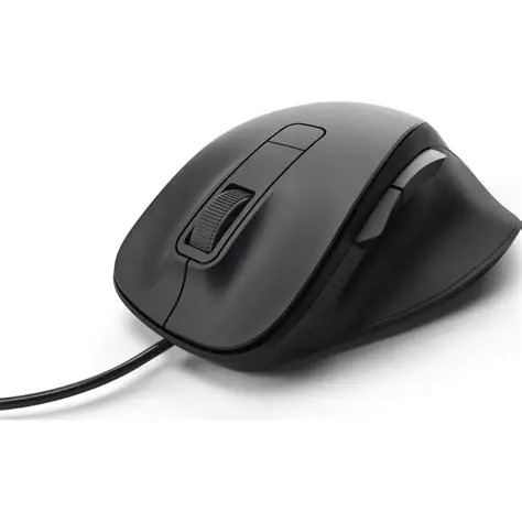 Hama MC-500 Ergonomic Wired 6 Button Mouse - Black