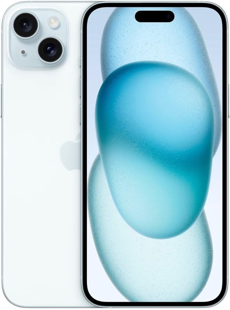 iPhone 15: 6.1'' - 6GB RAM - 256GB ROM - Blue + Free (Cover + Screen Protector)