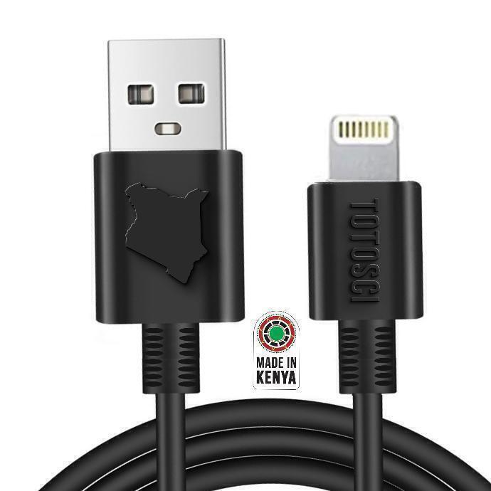 TOTOSCI iPhone USB Cable Black: Made in Kenya