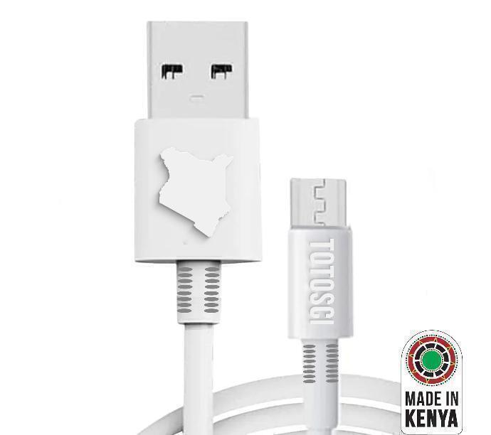 TOTOSCI Micro USB Cable White:Made in Kenya