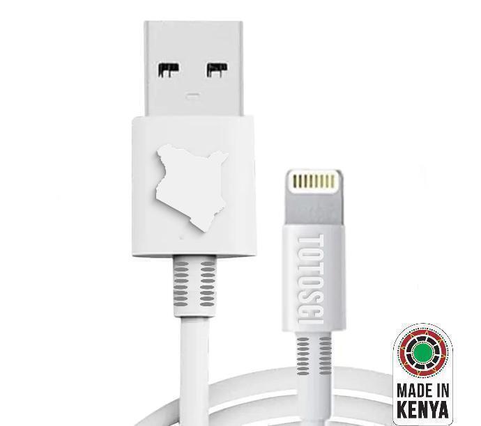 TOTOSCI Iphone USB Cable White: Made in Kenya