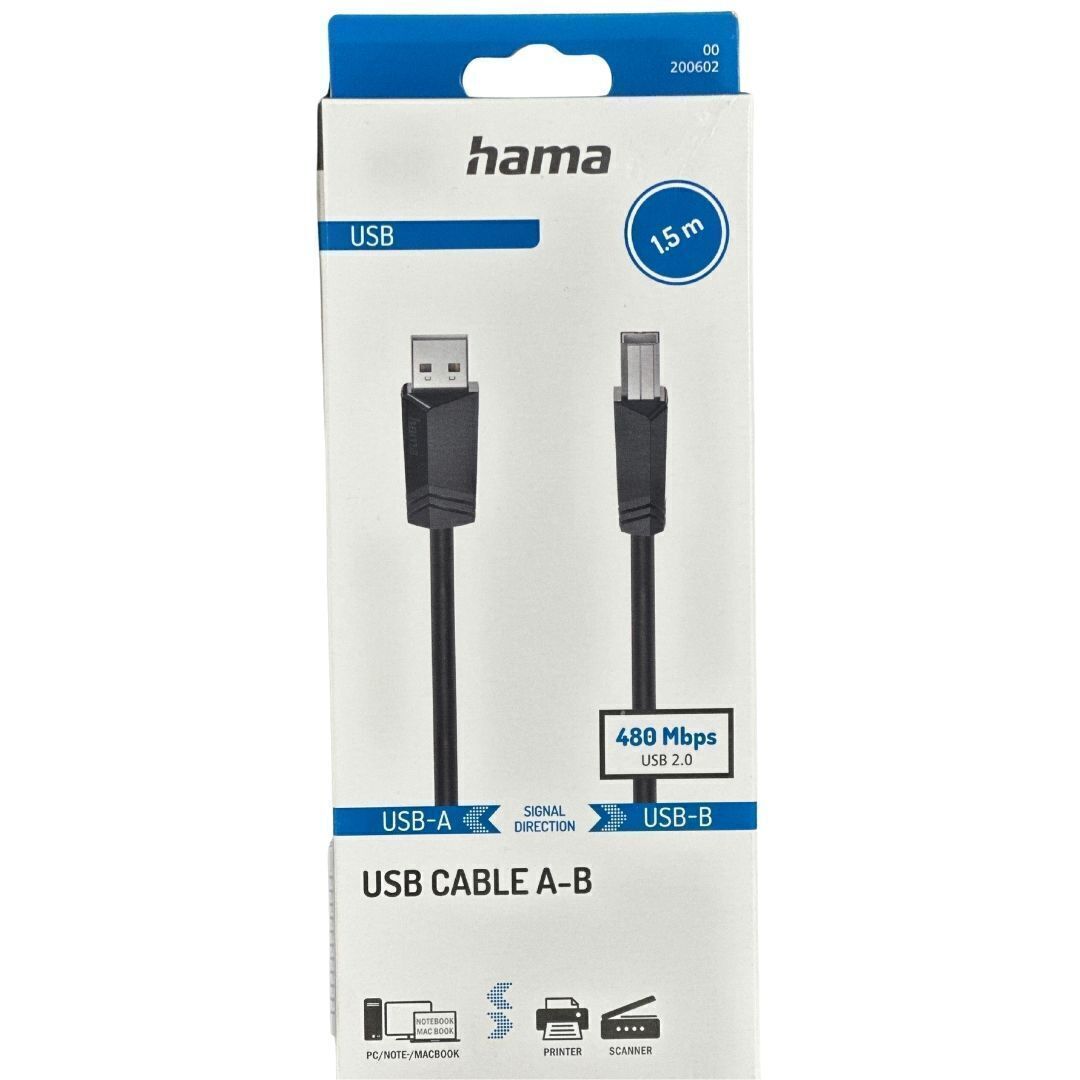 Hama high speed usb printer cable 1.5m (200602)
