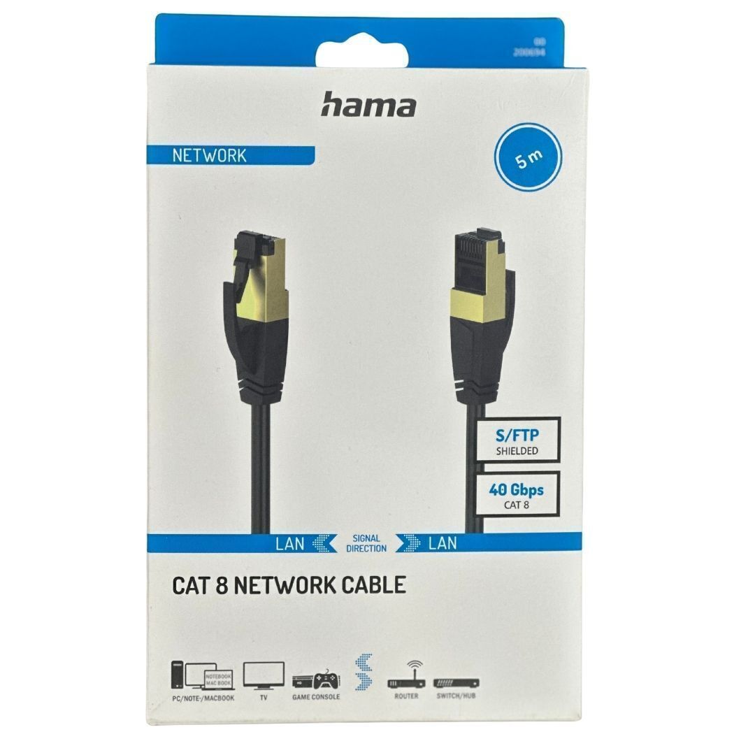 Hama cat8 halogen free,double shield network cable 40gps 5m (200694)