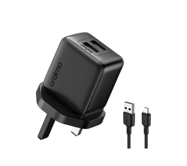 Oraimo PowerCube 12 Sleek 12W Wall Charger Kit - OCW-1121U + L53 Black