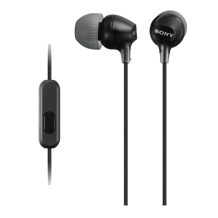 Sony Earphones with Mic MDR-EX15AP:Black