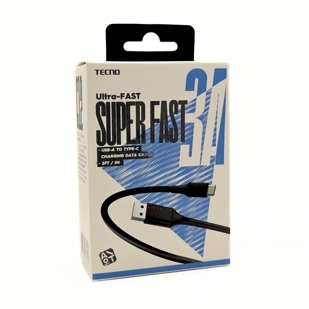 Tecno 3A Turbo Speed USB A to C Data Cable TCDC12